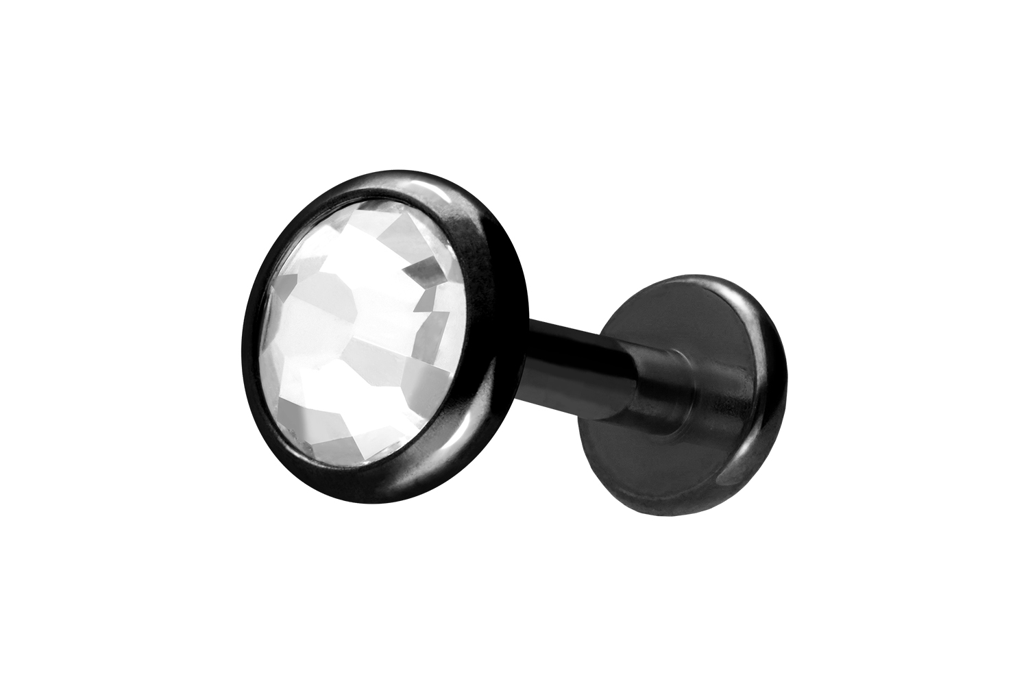 Titan Labret Piercing mit Innengewinde KRISTALLDISC
